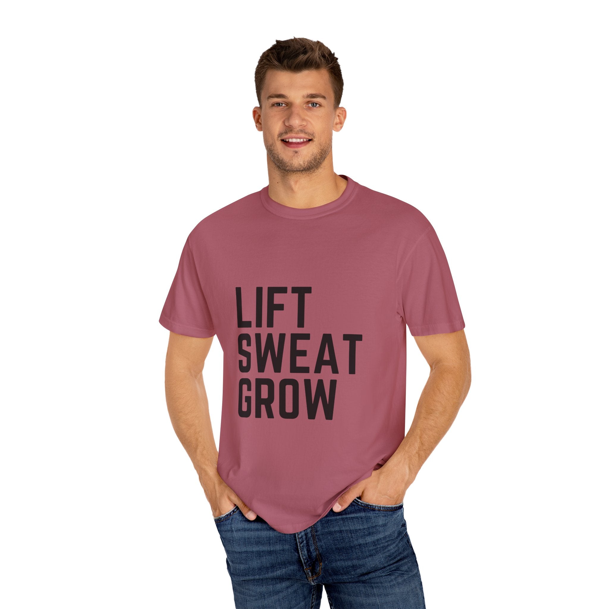 Unisex Fitness Motivational T-Shirt - Lift Sweat Grow, Gym Apparel, Workout Gift, Athletic Wear, Casual Style, Inspirational Tee