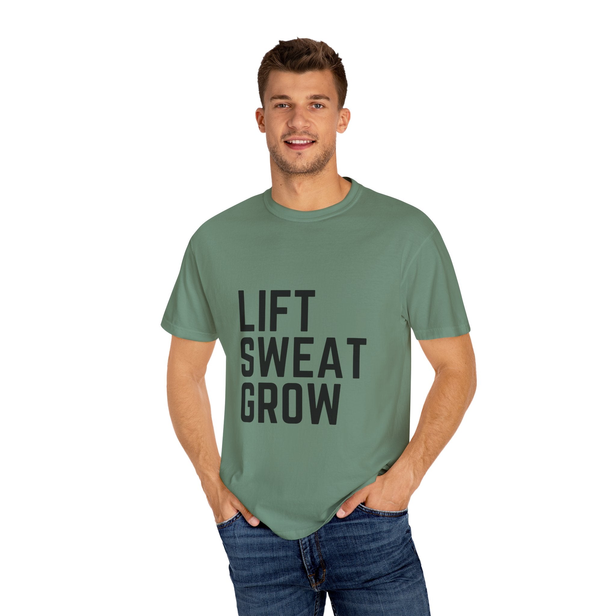 Unisex Fitness Motivational T-Shirt - Lift Sweat Grow, Gym Apparel, Workout Gift, Athletic Wear, Casual Style, Inspirational Tee